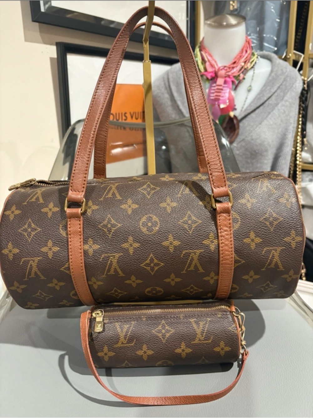 Authentic Louis Vuitton Monogram Papillon 30 with Matching Mini bag Wristlet